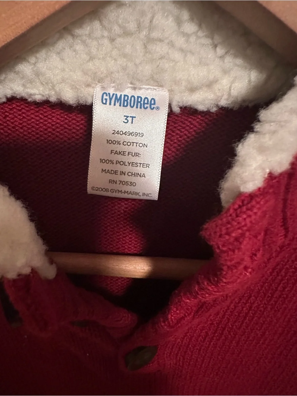 Gymboree Red Knit Pullover Sweater with Sherpa Trim-NWOT Size 3T